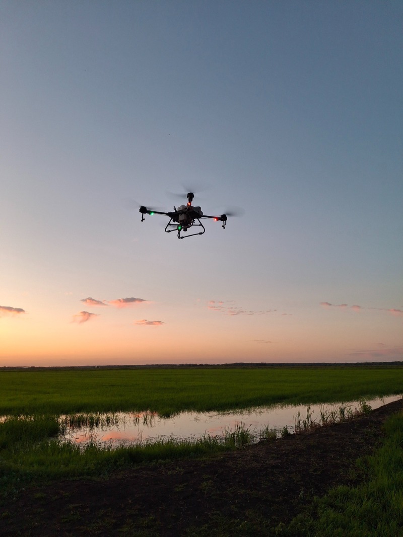 800 x 1067 - Alföld Drone - kép - Drón permetezi a földeket este - Békés Vármegy